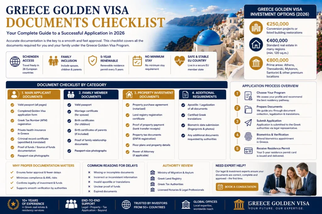 Greece Golden Visa Documents Checklist 1 Greece Golden Visa Documents Checklist