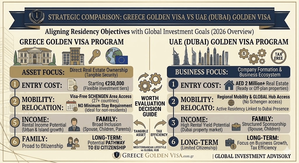 Greece Golden Visa vs Dubai Golden Visa: EU Residency or UAE Tax Benefits? 2 Greece-Golden-Visa-vs-UAE-Dubai-Golden-Visa