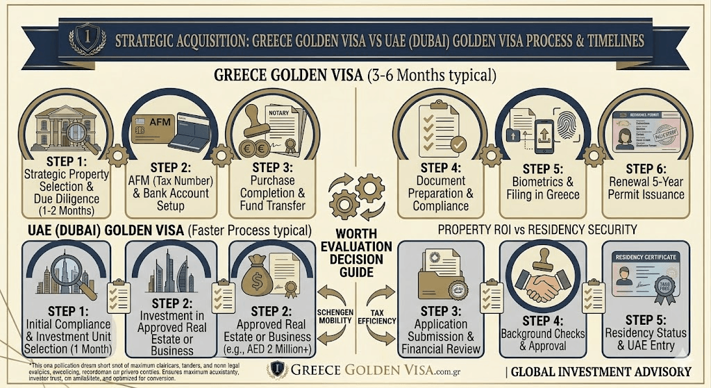 Greece Golden Visa vs Dubai Golden Visa: EU Residency or UAE Tax Benefits? 1 Greece-Golden-Visa-vs-UAE-Dubai-Golden-Visa