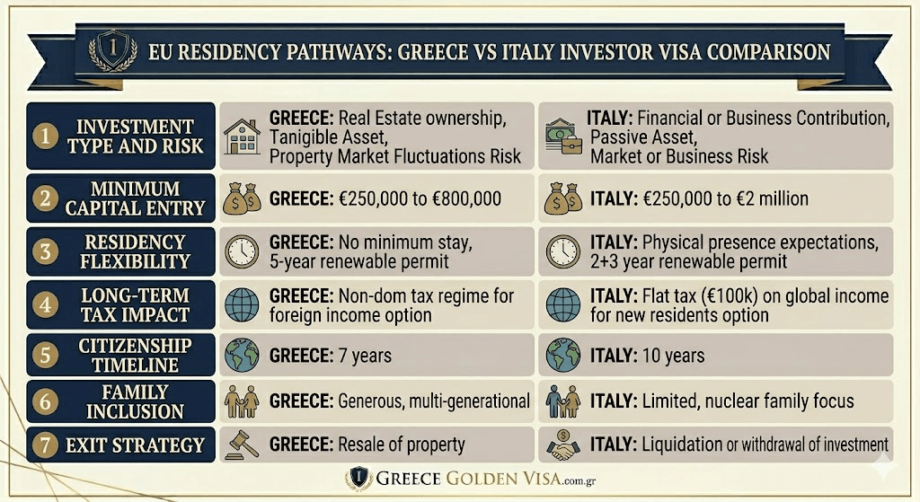 Greece vs Italy Investor Visa: Two Different EU Residency-by-Investment Strategies 2 Greece vs Italy Investor Visa (1)